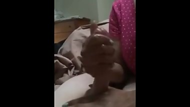 StepSister Gives Handjob After StepMom