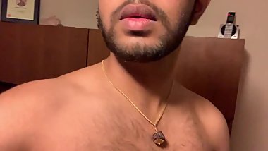 Indian guy gives quick body tour with ass sneak peak