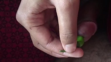 Indian masterbating with chilli
