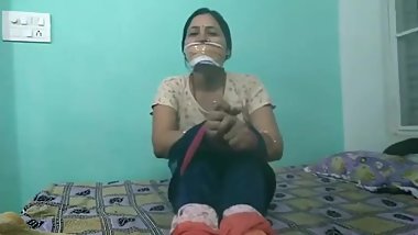 Woman tied up by her husband