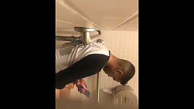 Caught Indian busting a nut in the bathroom