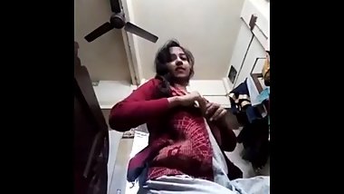 Indian girl in mood of nude for neighborhood