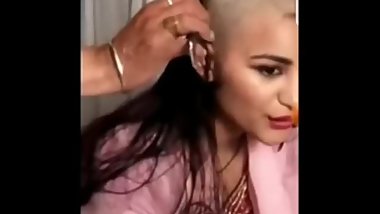 sexy Indian girl headshave with nape
