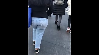 Fat ass Bangladesh girl walking (slow motion)