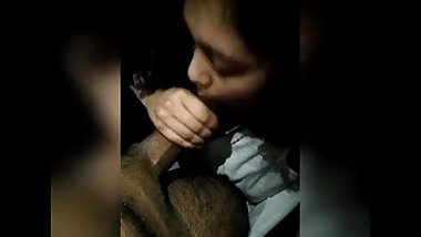 Indian girl giving blowjob to college senior