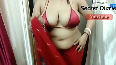 Big Tit's Indian HotWife Drapping Saree wearing a Bikni Top.
