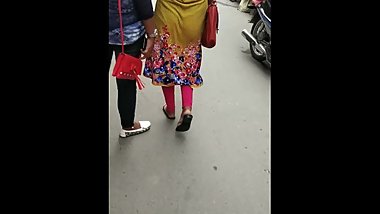 indian beautiful teen with very big ass on road walking