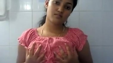 Indian girl in bathroom