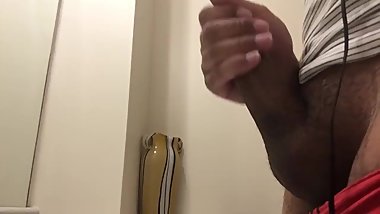 SLOWLY STROKING HARD THICK COCK