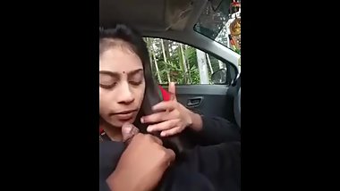 My little desi cousin Blow job in car Indian Pakistani